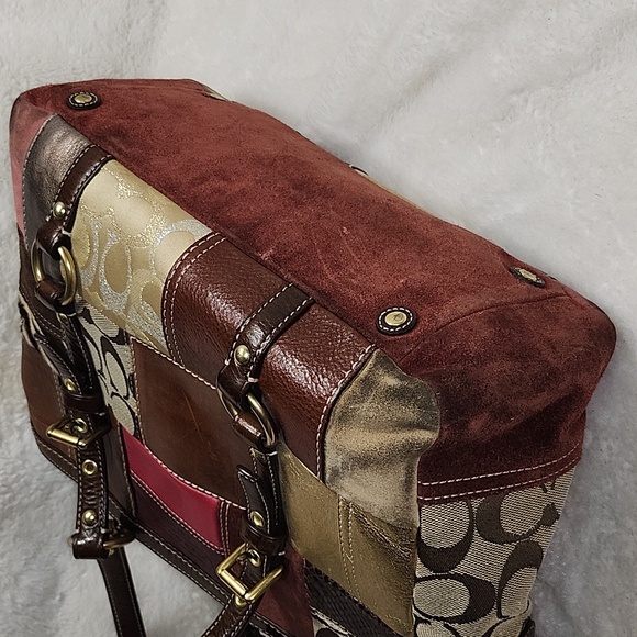 Coach Y2k  Legacy Limited Edition Holiday Patchwork Gallery tote bag Multi Color - Picture 6 of 16